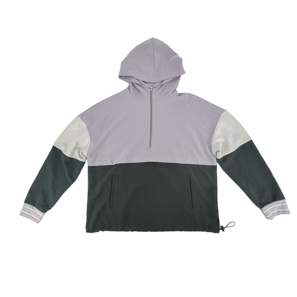 AVIA Purple Gray Long Sleeve Hooded 3/4 Zip Windbreaker Jacket Size Med Women’s - Picture 1 of 4
